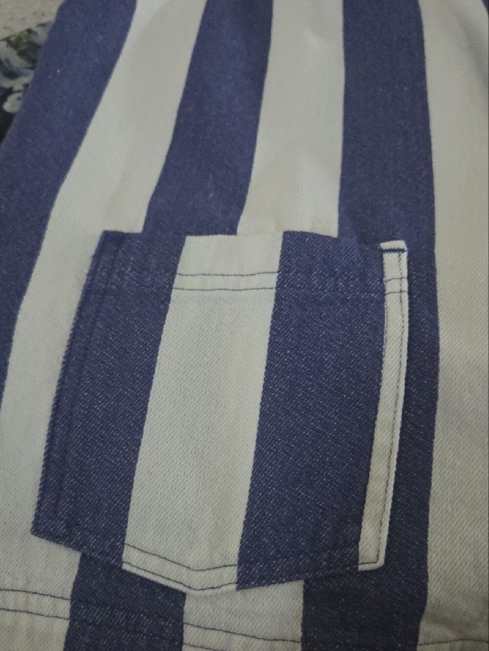 Double Zero Blue and Cream Striped Vest - Picture 3 of 5